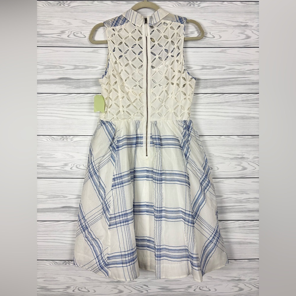 Moulinette Soeurs Anthropologie Seapane Dress Size 8 NWT Plaid Organza - Picture 11 of 13